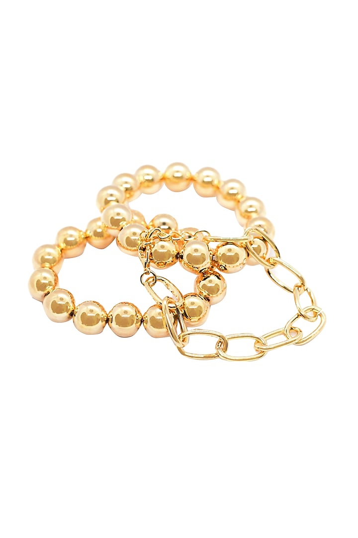 Gold Plated Bracelets (Set of 3) by SHAE