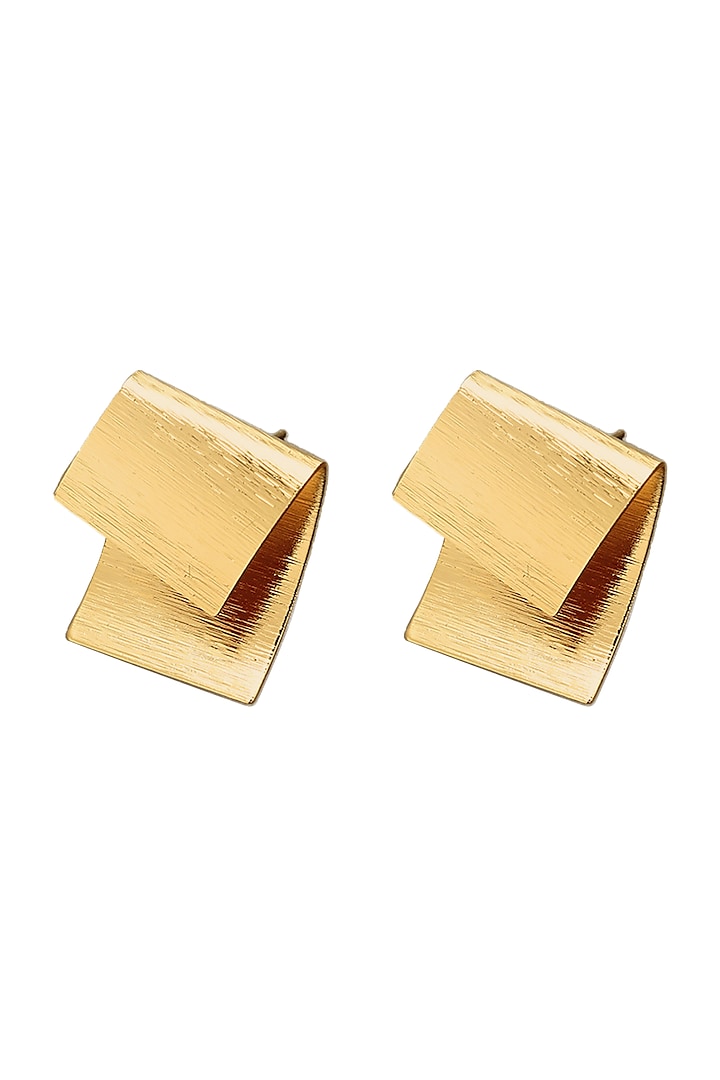 Gold Plated Chunky Stud Earrings by SHAE