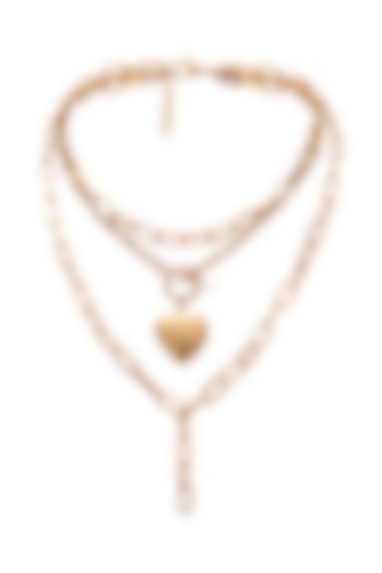 Gold Plated Layered Heart Necklace by SHAE