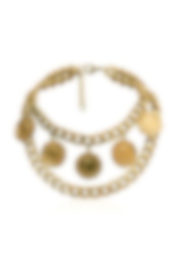 Gold Plated Medallion Choker Necklace by SHAE
