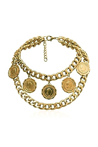 Gold Plated Medallion Choker Necklace by SHAE