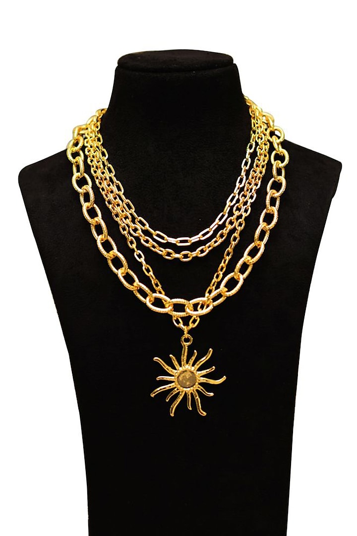 Gold Plated Layered Sun Necklace by SHAE