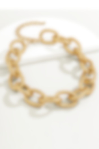 Gold Plated Textured Link Necklace by SHAE
