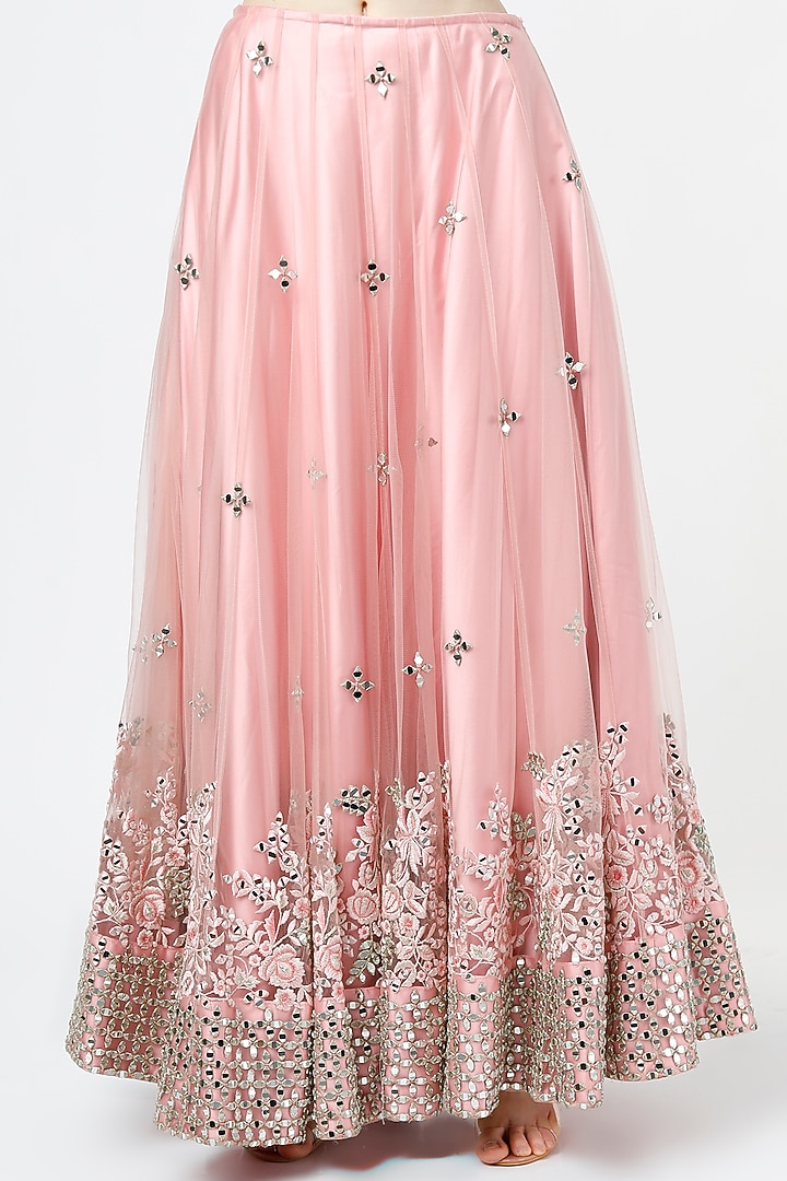 Blush Pink Net Wedding Lehenga Set by Shagun Nagi at Pernia's Pop Up Shop