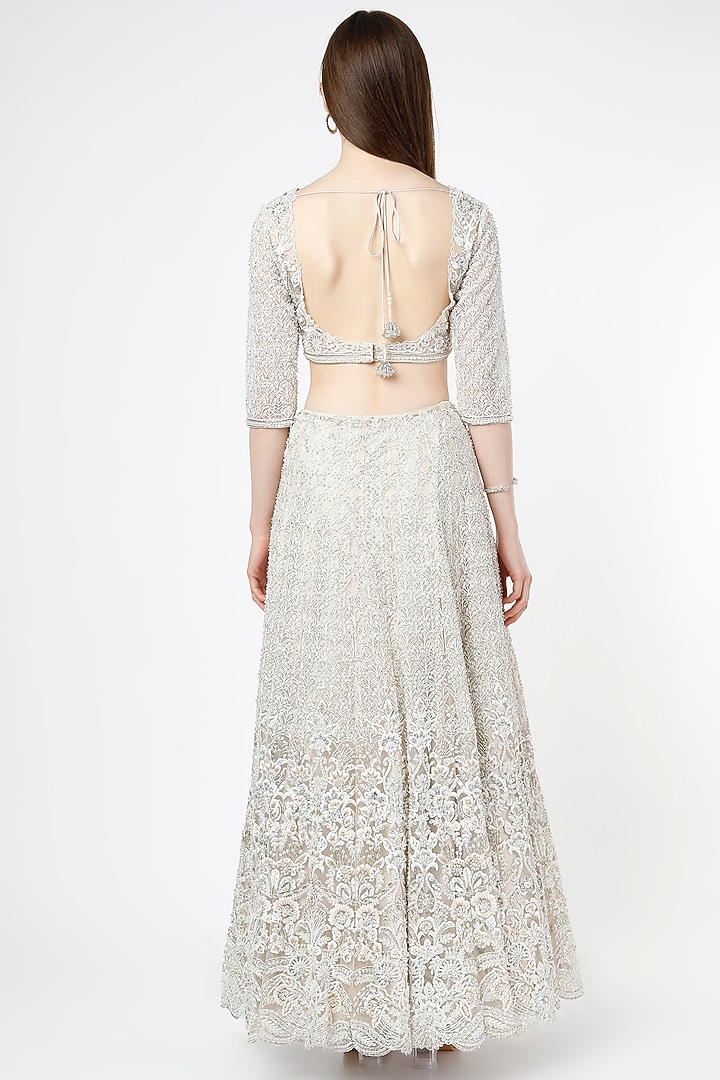 Off-White Hand Embroidered Wedding Lehenga Set by Shagun Nagi at Pernia's Pop Up Shop