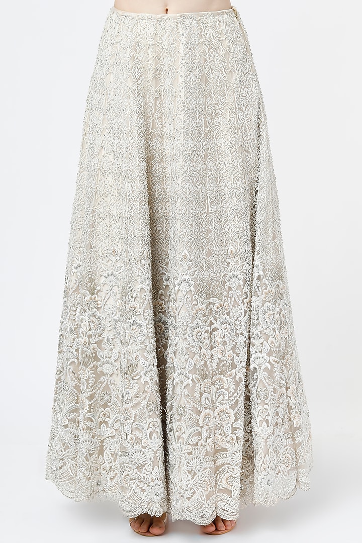 Off-White Hand Embroidered Wedding Lehenga Set by Shagun Nagi at Pernia's Pop Up Shop