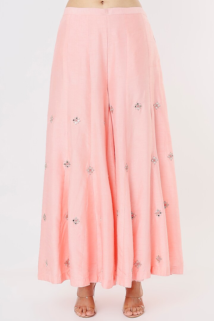 Pink Embroidered Party Wear Sharara Set by Shagun Nagi at Pernia's Pop Up Shop