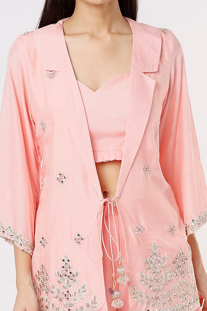 Pink Embroidered Party Wear Sharara Set by Shagun Nagi at Pernia's Pop Up Shop