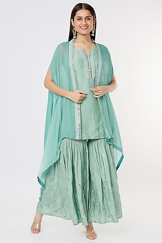 Green Embroidered Jacket Set by Shagun Nagi