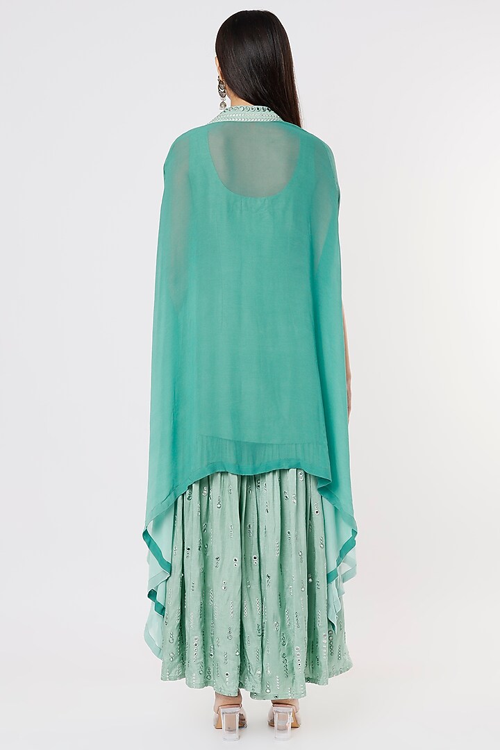 Green Embroidered Jacket Set by Shagun Nagi at Pernia's Pop Up Shop
