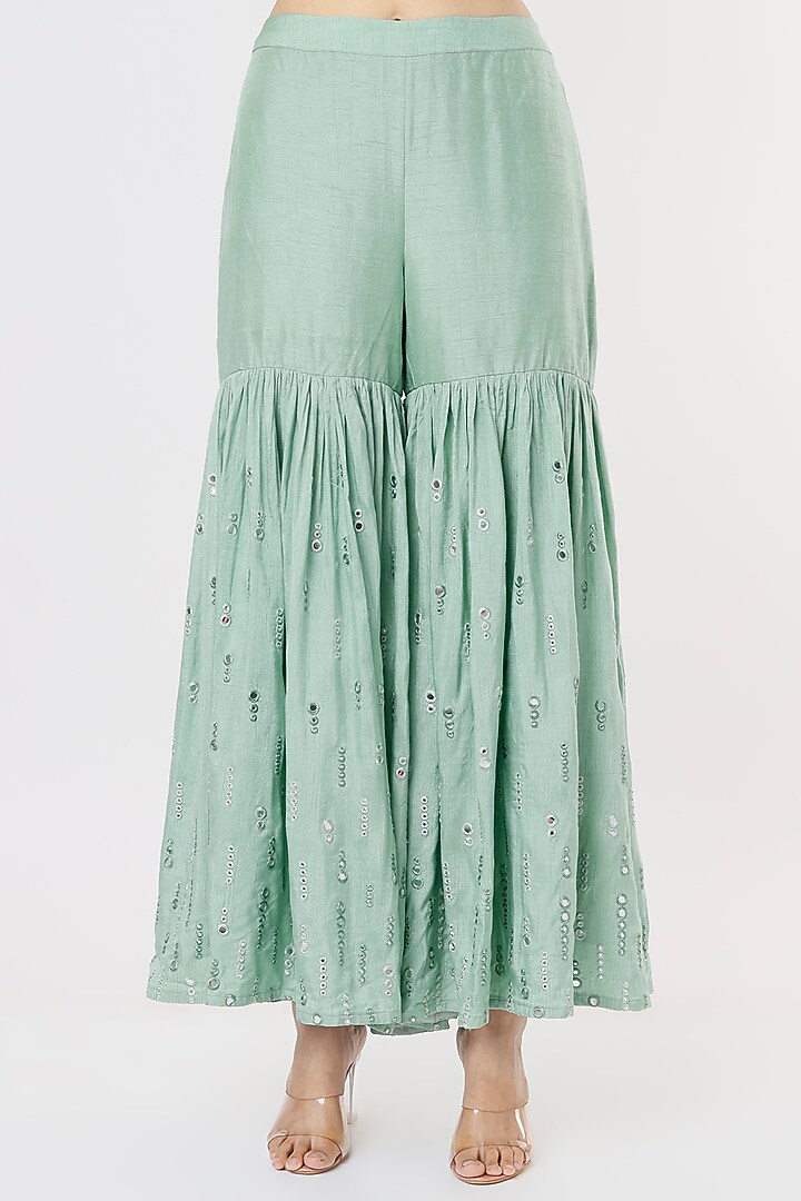 Green Embroidered Jacket Set by Shagun Nagi at Pernia's Pop Up Shop