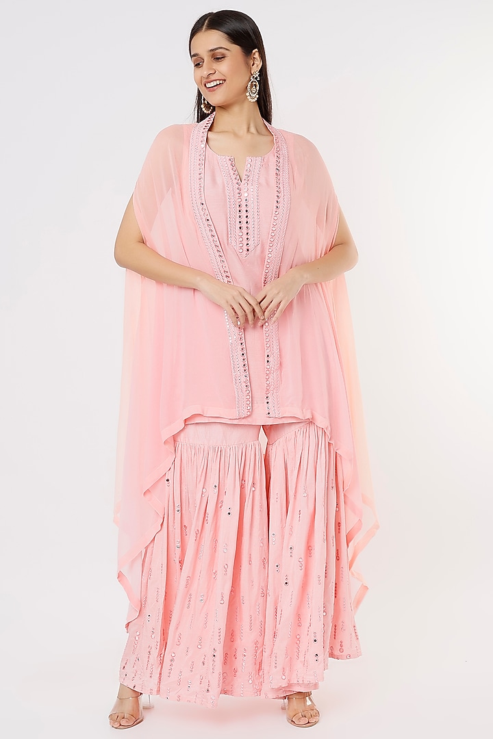 Pink Embroidered Jacket Set by Shagun Nagi