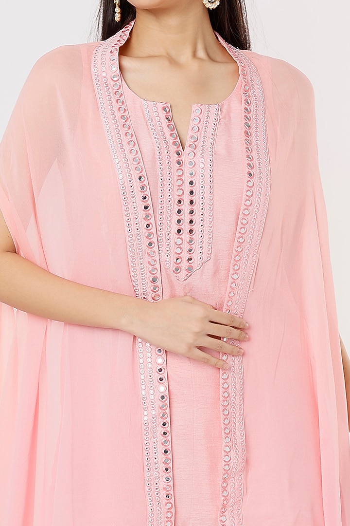 Pink Embroidered Jacket Set by Shagun Nagi at Pernia's Pop Up Shop