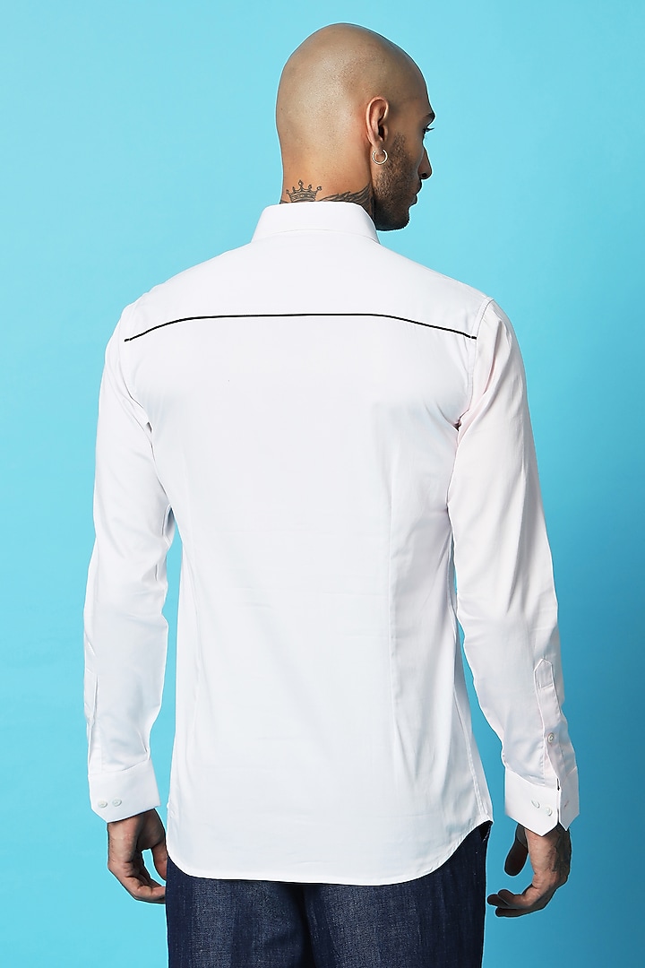 Multi-Colored Cotton Color-Blocked Party Wear Shirt by SAHIL ANEJA at Pernia's Pop Up Shop