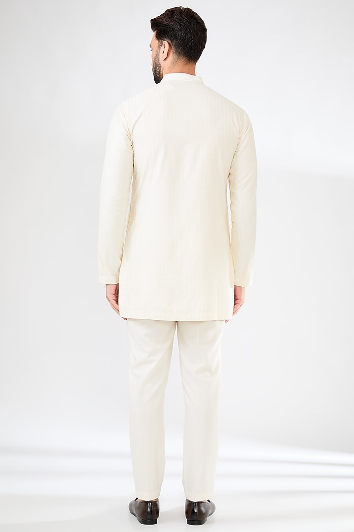 White Cotton Silk Wedding Indowestern Set by SAHIL ANEJA at Pernia's Pop Up Shop