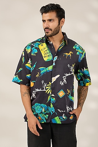 Multi-Colored Cotton Printed Shirt by SAHIL ANEJA