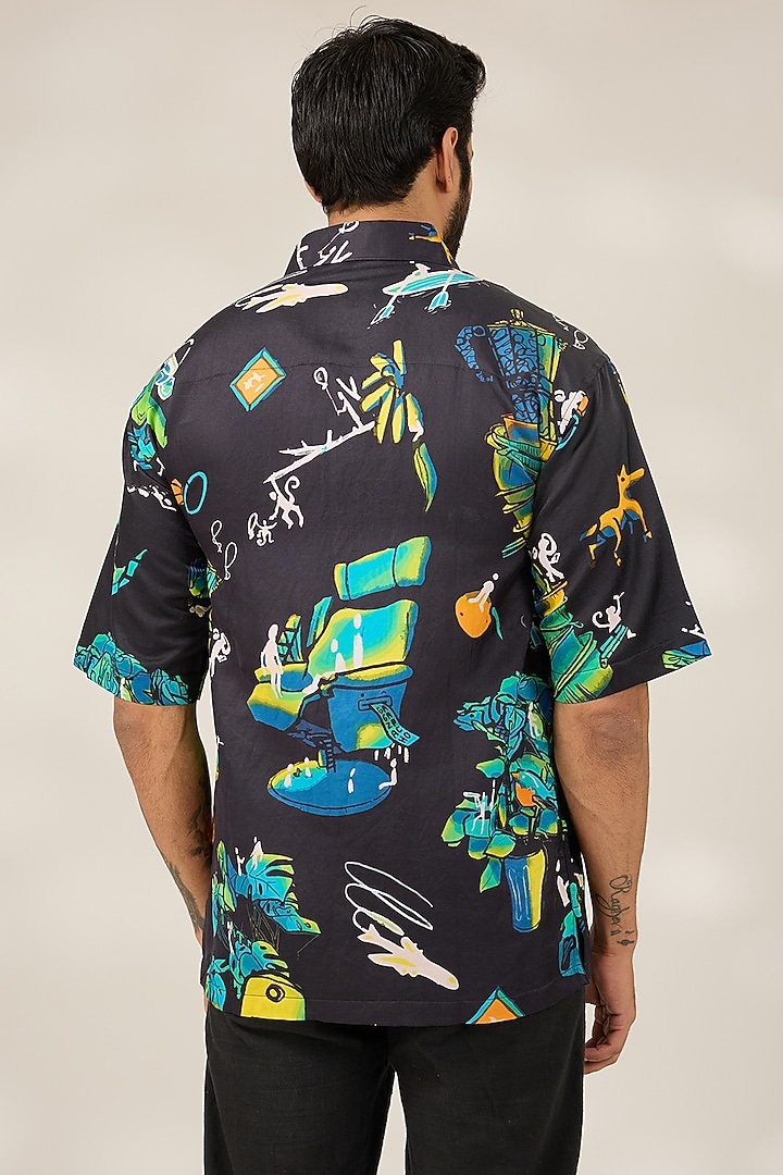 Multi-Colored Cotton Printed Party Wear Shirt by SAHIL ANEJA at Pernia's Pop Up Shop
