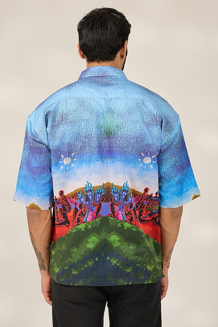 Multi-Colored Cotton Printed Party Wear Shirt by SAHIL ANEJA at Pernia's Pop Up Shop