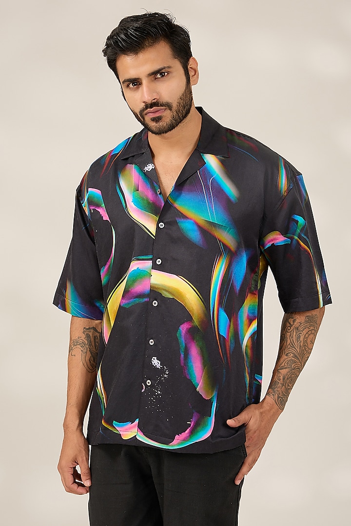 Multi-Colored Cotton Printed Shirt by Sahil Aneja at Pernia's Pop Up Shop