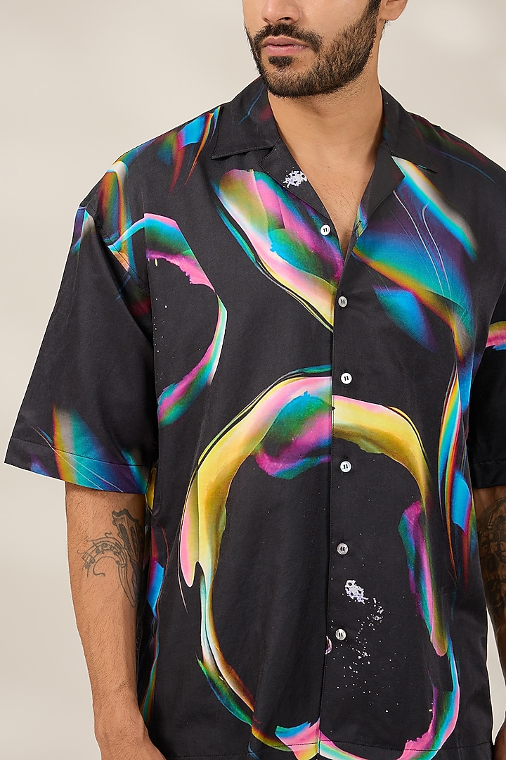 Multi-Colored Cotton Printed Party Wear Shirt by SAHIL ANEJA at Pernia's Pop Up Shop