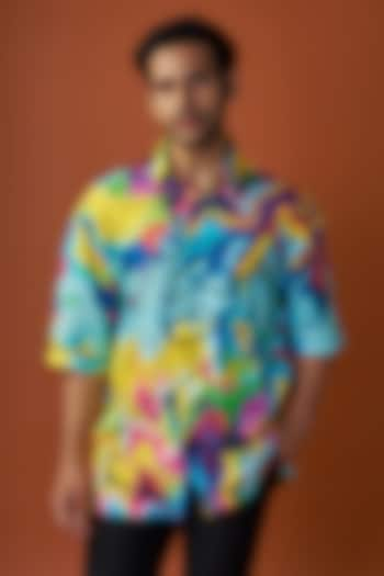 Multi-Colored Silk Printed Shirt by SAHIL ANEJA at Pernia's Pop Up Shop