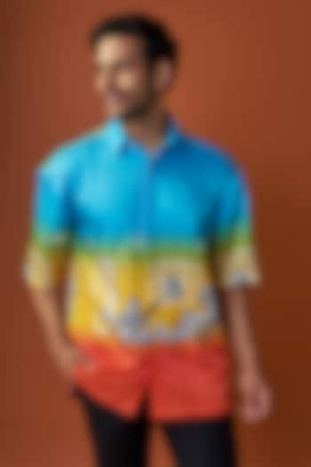 Multi-Colored Silk Printed Shirt by SAHIL ANEJA at Pernia's Pop Up Shop