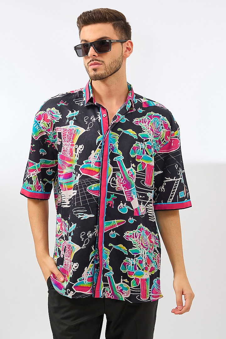 Multi-Colored Cotton Printed Shirt by SAHIL ANEJA at Pernia's Pop Up Shop