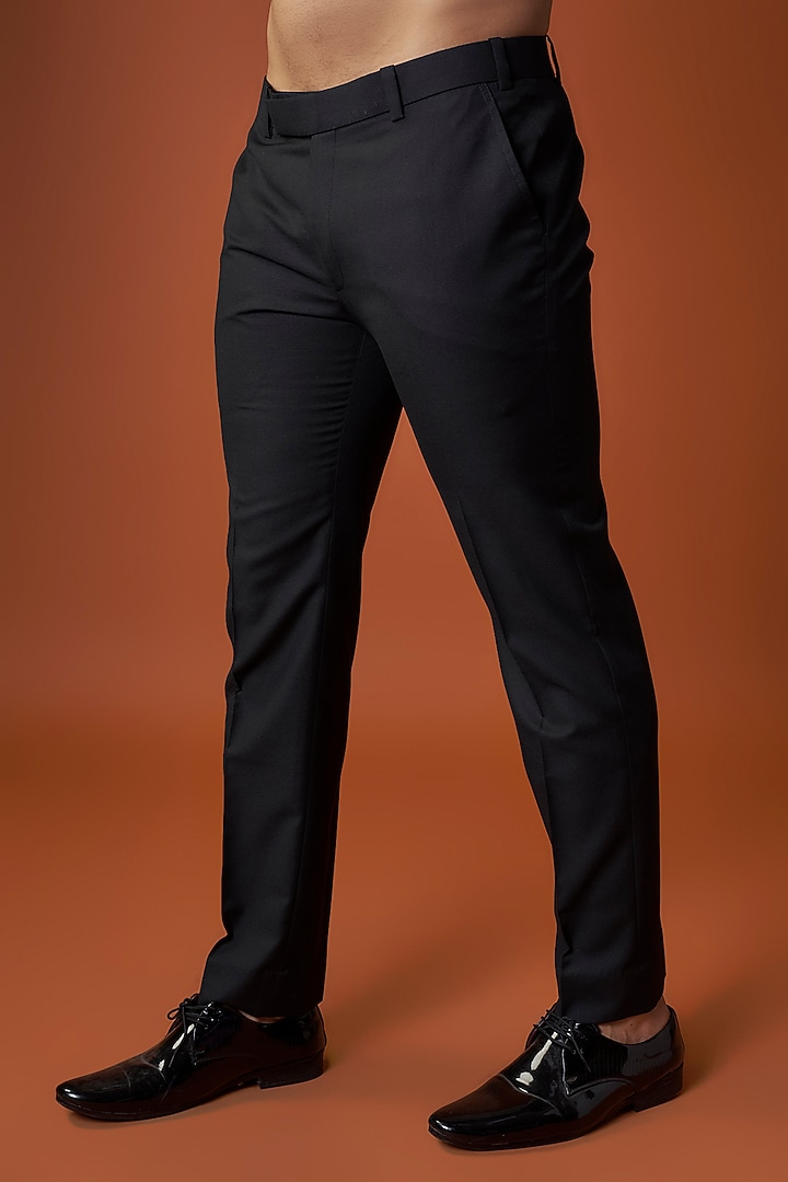 Black Suiting Embroidered Tuxedo Set by SAHIL ANEJA at Pernia's Pop Up Shop