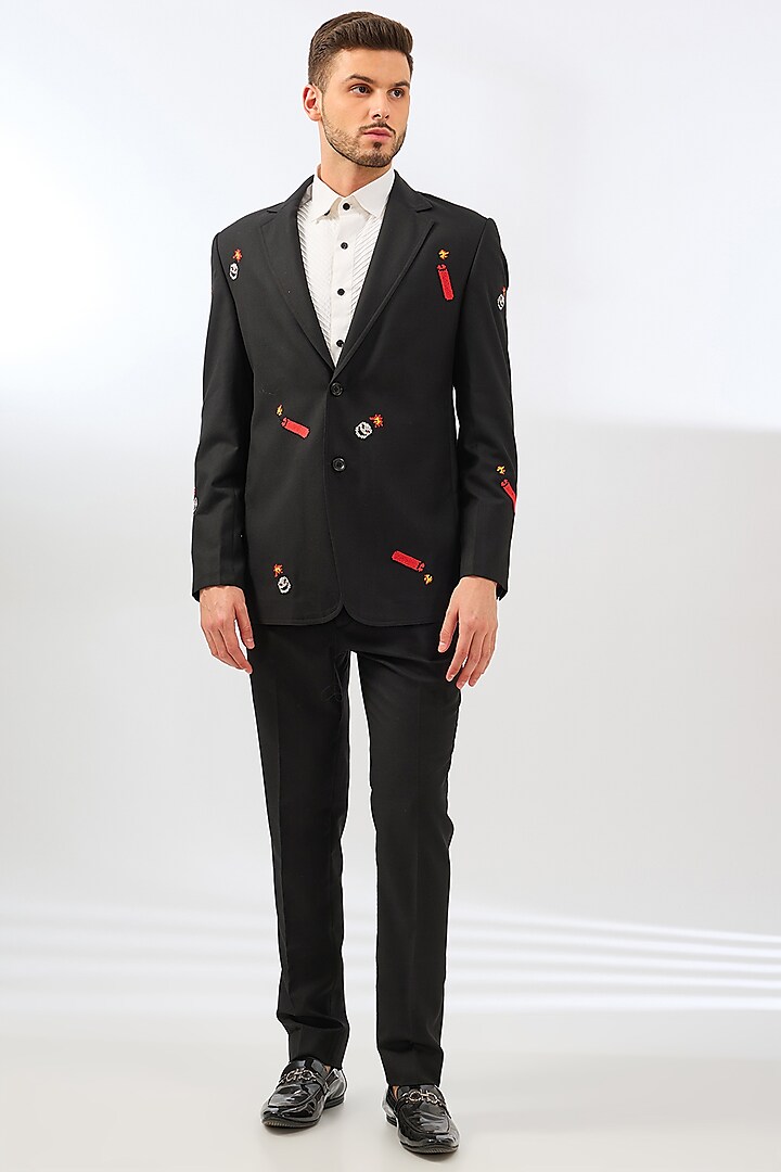 Black Suiting Tuxedo Set by SAHIL ANEJA at Pernia's Pop Up Shop