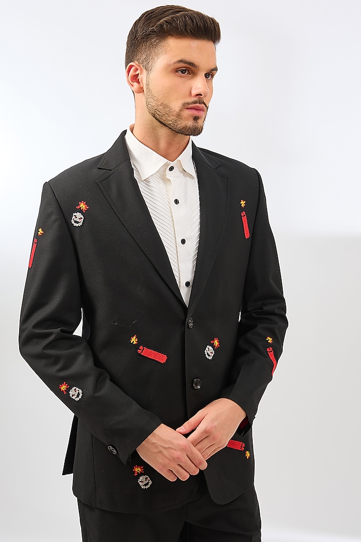 Black Suiting Tuxedo Set by SAHIL ANEJA at Pernia's Pop Up Shop