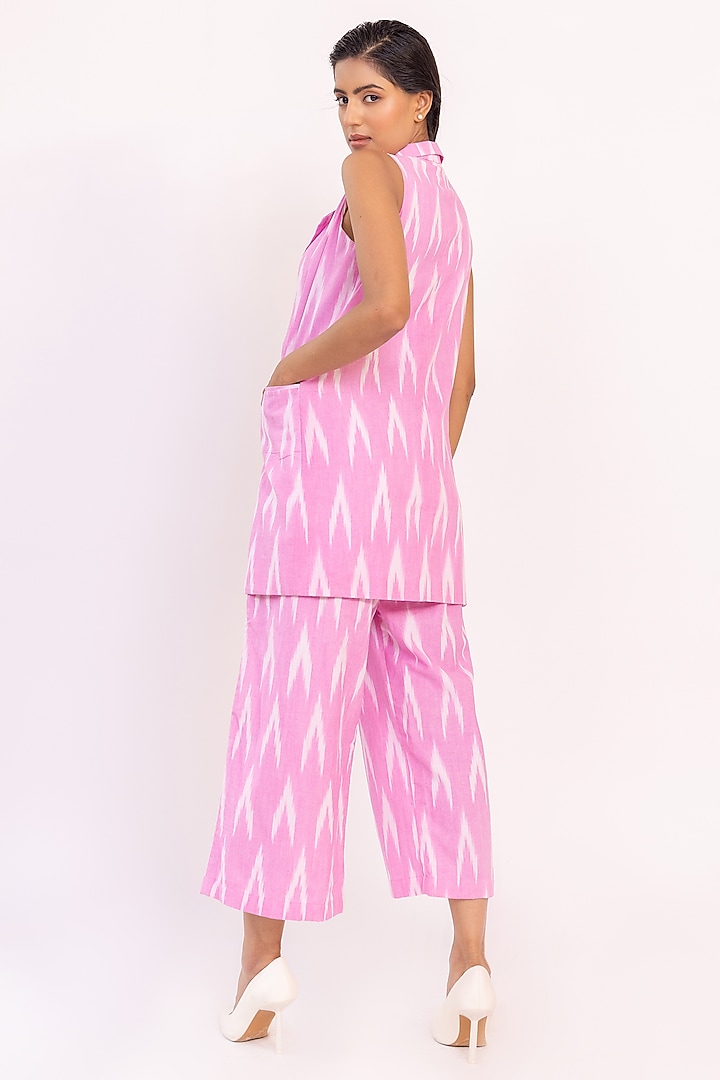 Baby Pink Cotton Jacket Set by Shaakha at Pernia's Pop Up Shop