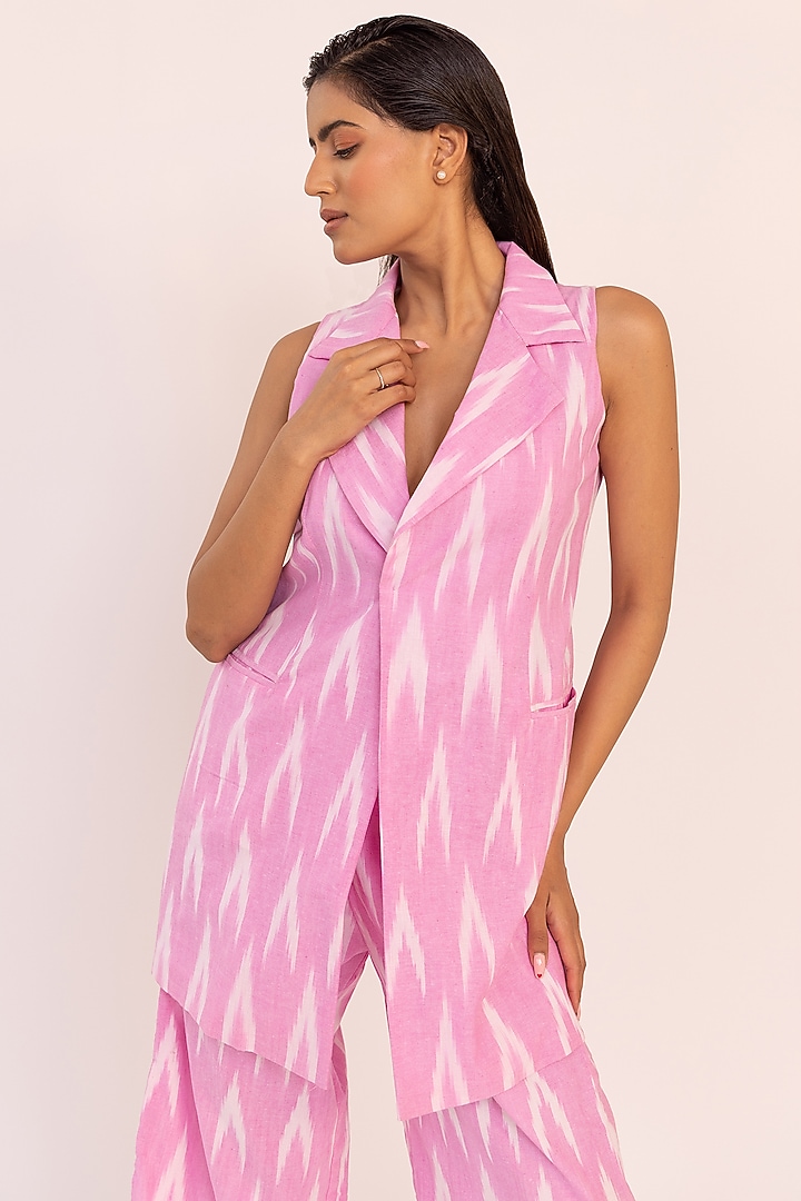 Baby Pink Cotton Jacket Set by Shaakha at Pernia's Pop Up Shop