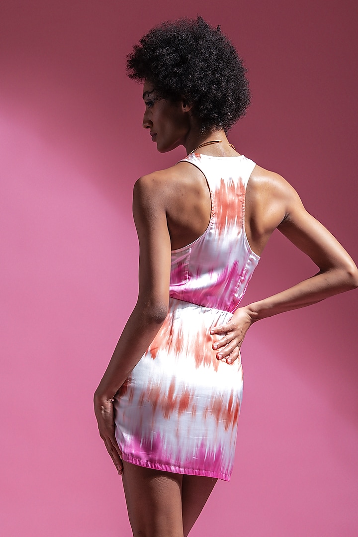 White Polyester Printed Mini Summer Dress by Shaalate at Pernia's Pop Up Shop