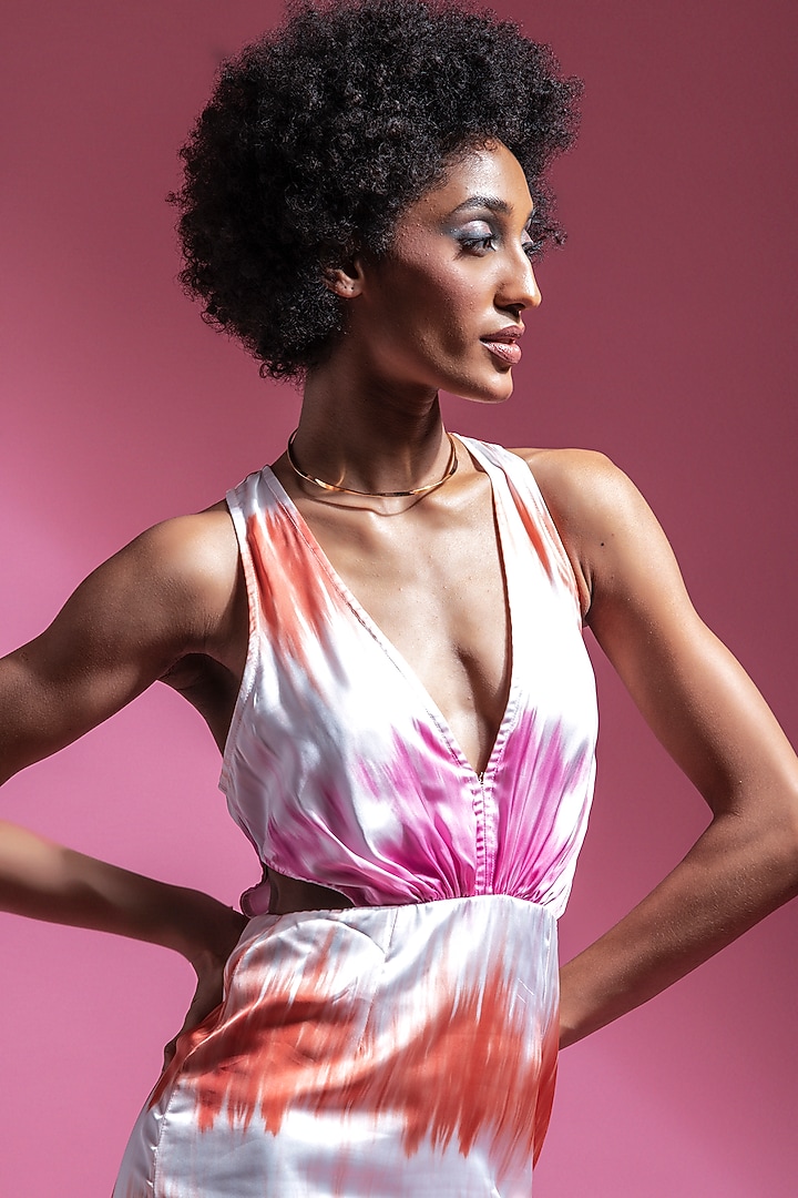 White Polyester Printed Mini Summer Dress by Shaalate at Pernia's Pop Up Shop