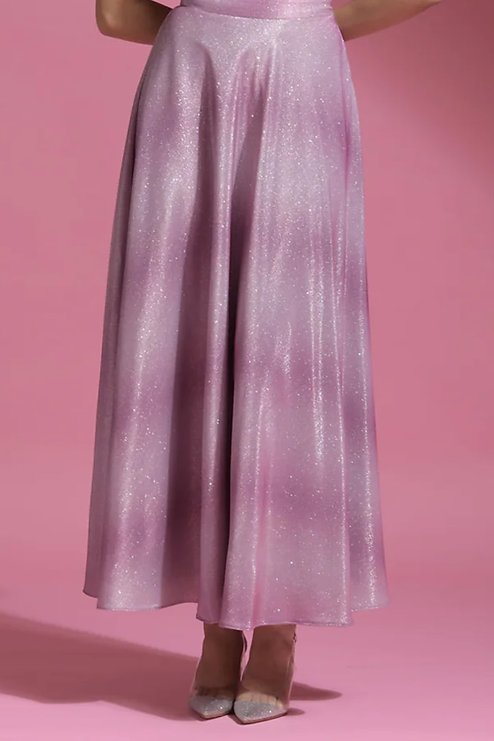 Purple Ombre Polyester Printed A-Line Midi Skirt by Shaalate at Pernia's Pop Up Shop