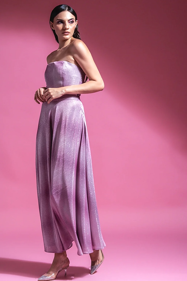 Purple Ombre Polyester Printed A-Line Midi Skirt by Shaalate at Pernia's Pop Up Shop