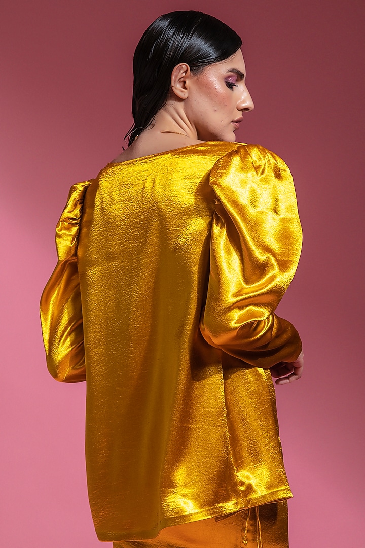 Yellow Polyester Jacket by Shaalate at Pernia's Pop Up Shop