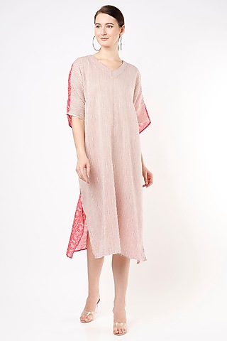 Pink & Cream Printed Kaftan by Shanaya Bajaj