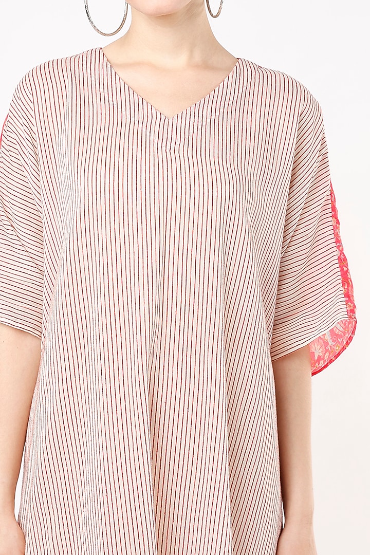 Pink & Cream Printed Kaftan by Shanaya Bajaj at Pernia's Pop Up Shop