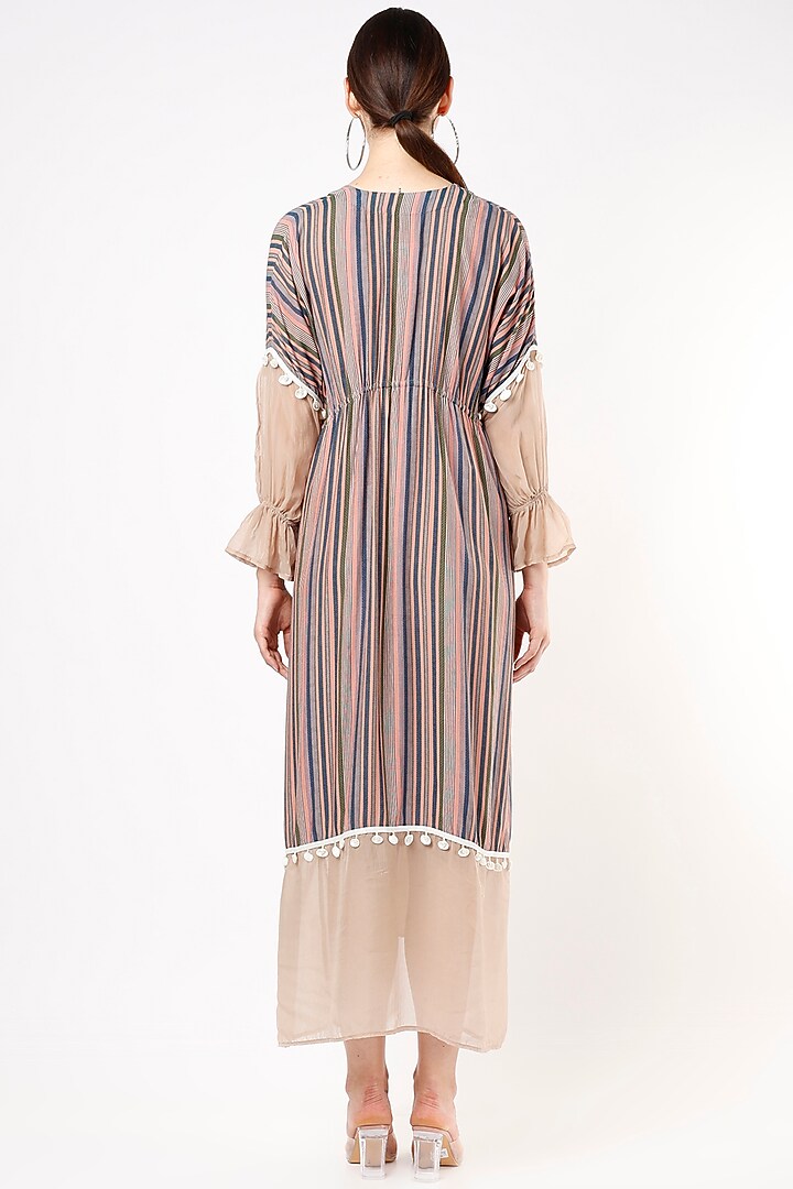 Cream Printed & Embellished Kaftan by Shanaya Bajaj at Pernia's Pop Up Shop
