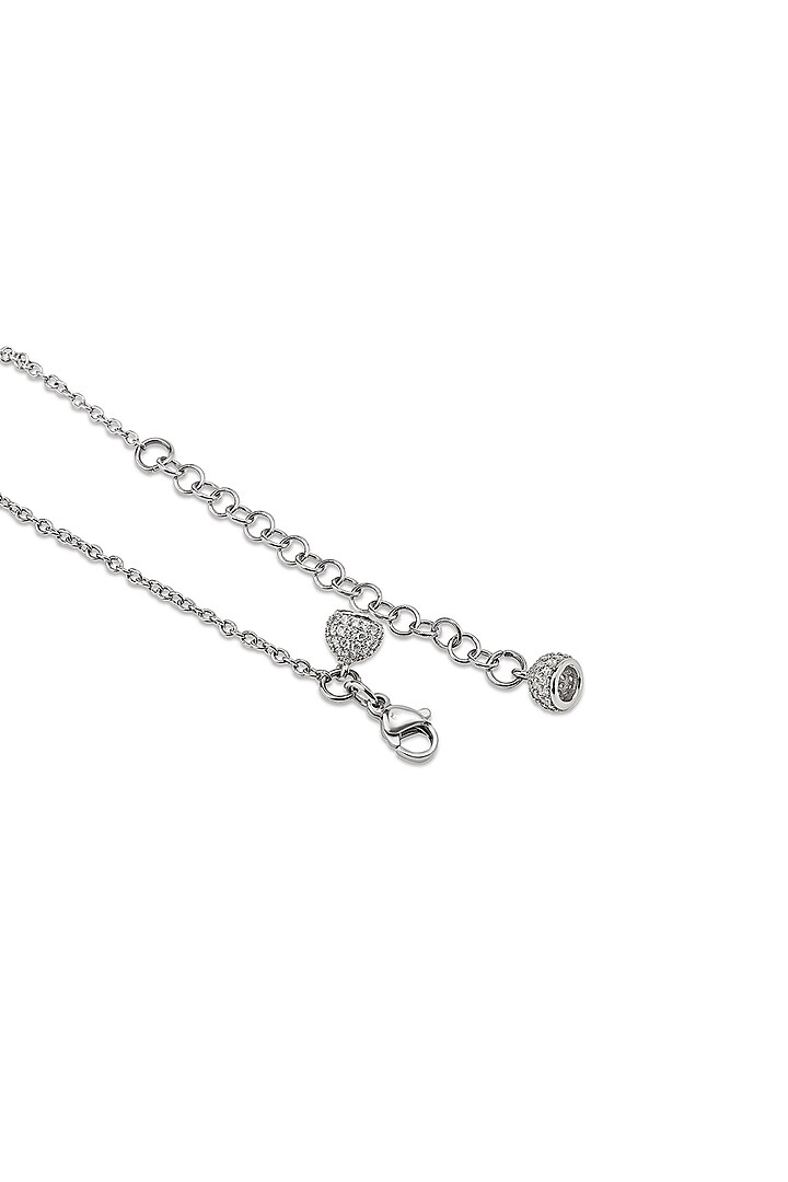 White Gold Finish Zircon Choker Necklace by Shaze Jewellery at Pernia's Pop Up Shop