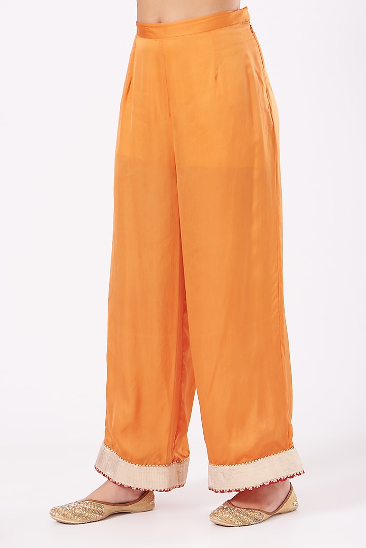 Orange Embroidered Kurta Set by Sheetal Batra at Pernia's Pop Up Shop