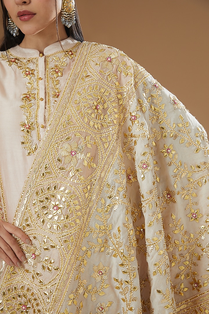 Blush Pink Georgette Gharara Set by Sheetal Batra at Pernia's Pop Up Shop