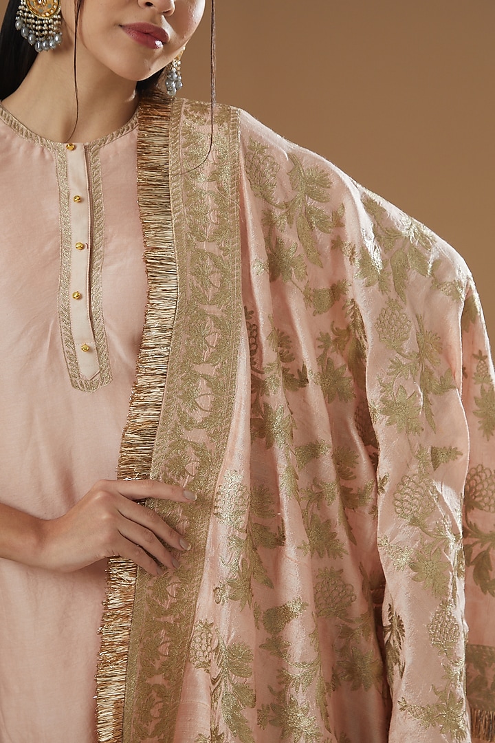 Peach Georgette Gharara Set by Sheetal Batra at Pernia's Pop Up Shop