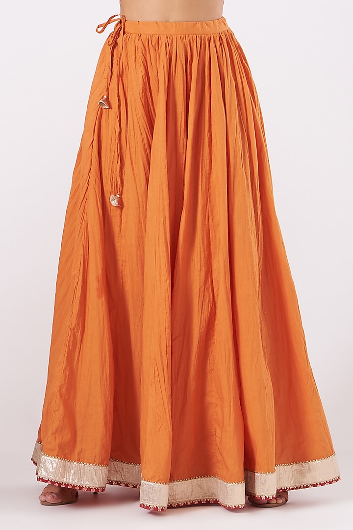 Orange Embroidered Wedding Anarkali Set by Sheetal Batra at Pernia's Pop Up Shop