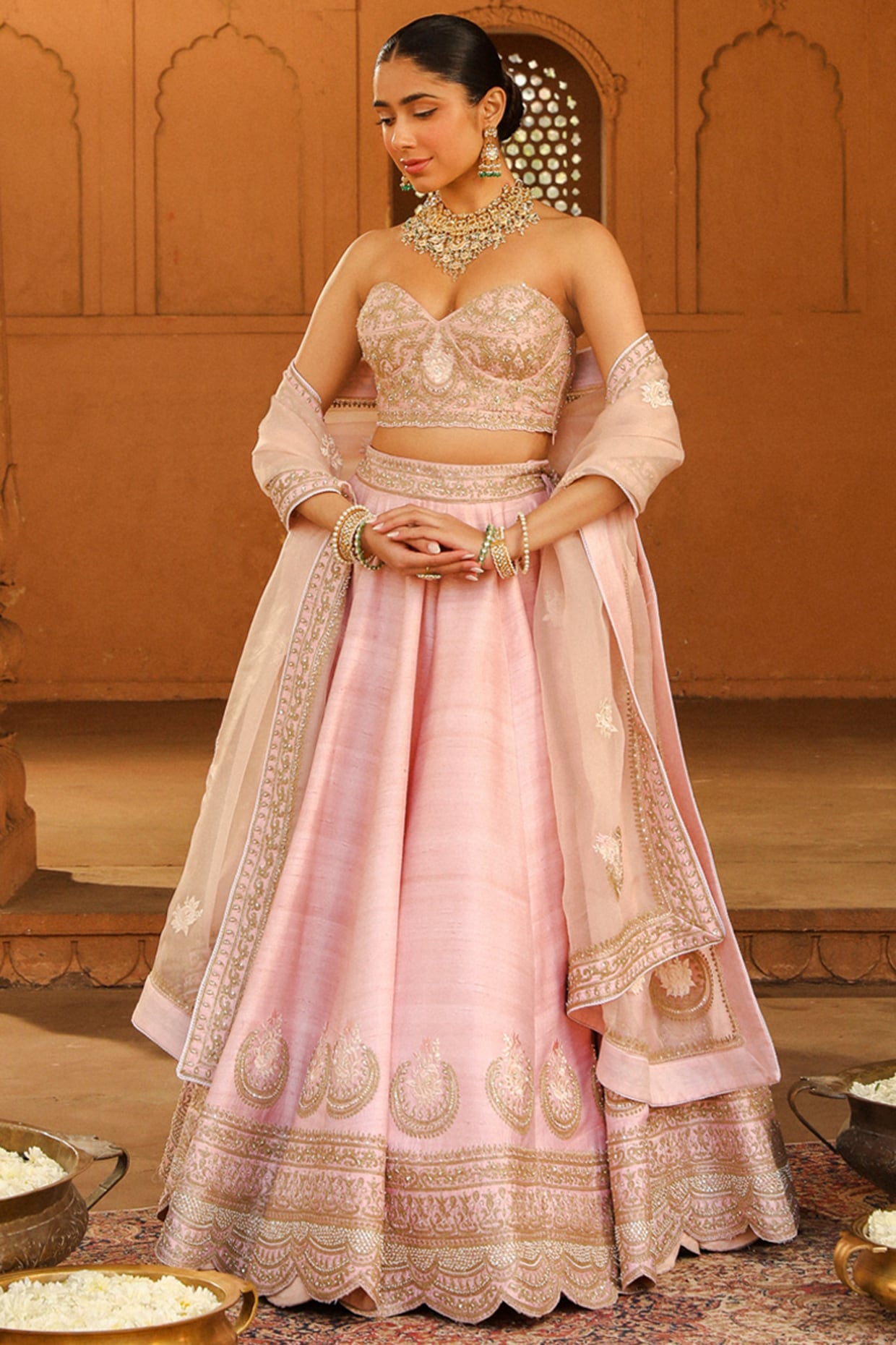 silk jaipuri lehenga | Lehenga style saree, Indian dresses, Bridal lehenga  choli