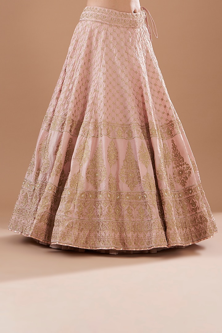 Pink Pure Silk Embroidered Bridal Lehenga Set by Sheetal Batra at Pernia's Pop Up Shop