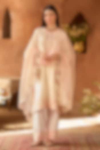 Daisy Ivory Silk Chanderi Parsi Ghara Embroidered Kurta Set by Sheetal Batra at Pernia's Pop Up Shop
