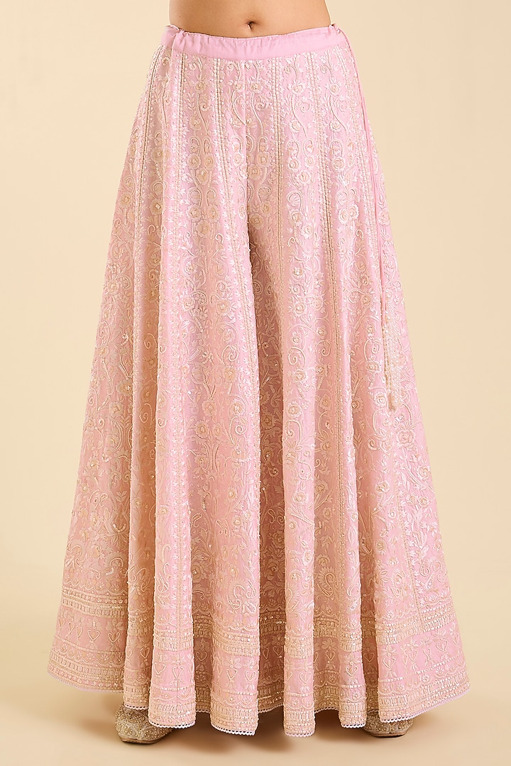 Pink Silk Chanderi Sequin Embroidered Bridal Sharara Set by Sheetal Batra at Pernia's Pop Up Shop