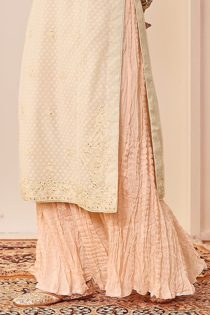 Daisy Ivory Pure Cotton Crushed Skirt Set by Sheetal Batra at Pernia's Pop Up Shop